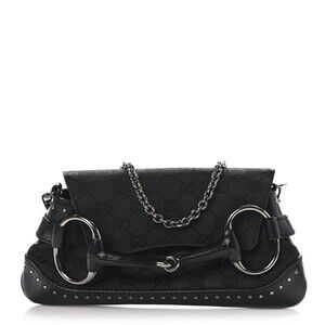 Gucci Studded Horsebit Clutch Black #182390G85B